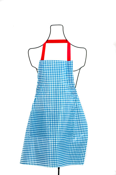 gingham blue apron checks