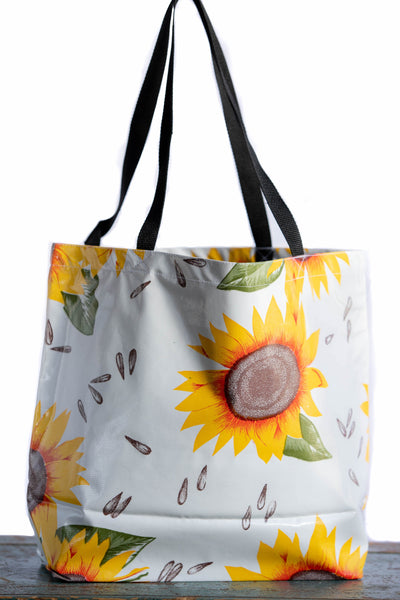 sunflower oilcloth totebag oil cloth tote bag