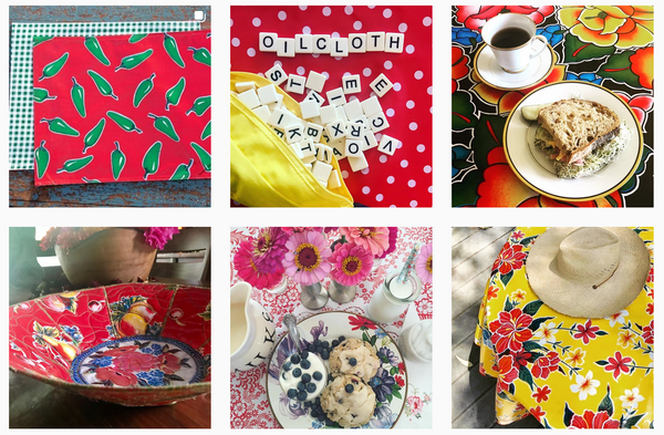 oilcloth oil cloth instagram facebook chiles polka dot tehuana hibiscus paradise lace pears and apples mexican fabric