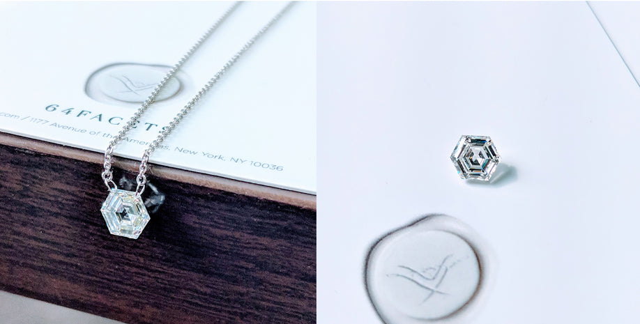 64Facets Pendant with Hexagon-Shaped Step-Cut Diamond