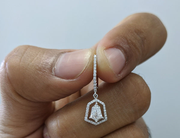 64Facets Serendipity Tulip Earring with a Shield Step-Cut Diamond