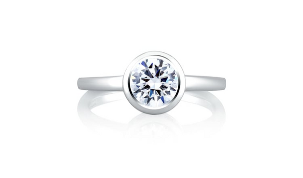 Round Bezel Center Set Engagement Ring