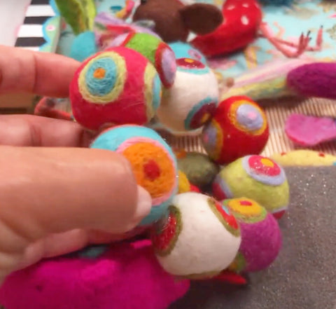 needle felting a bangle bracelet