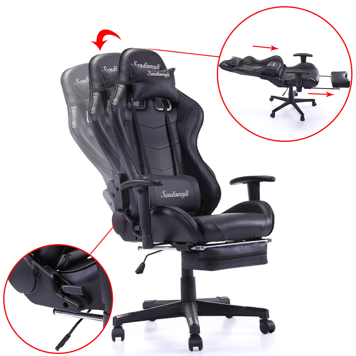 Pc Gaming Ergonomic High Back Office Desk Chair Swivel Chair W