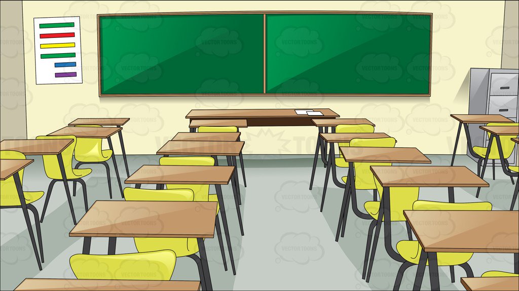 A Basic Classroom With Chairs And Desk Clipart Cartoons By