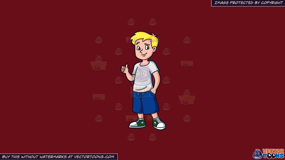 Clipart A Blonde Male High School Student Wearing Shorts To