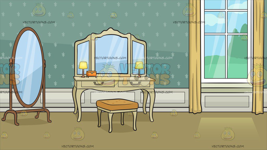 A Dressing Table In A Grand Bedroom Background – Clipart Cartoons By