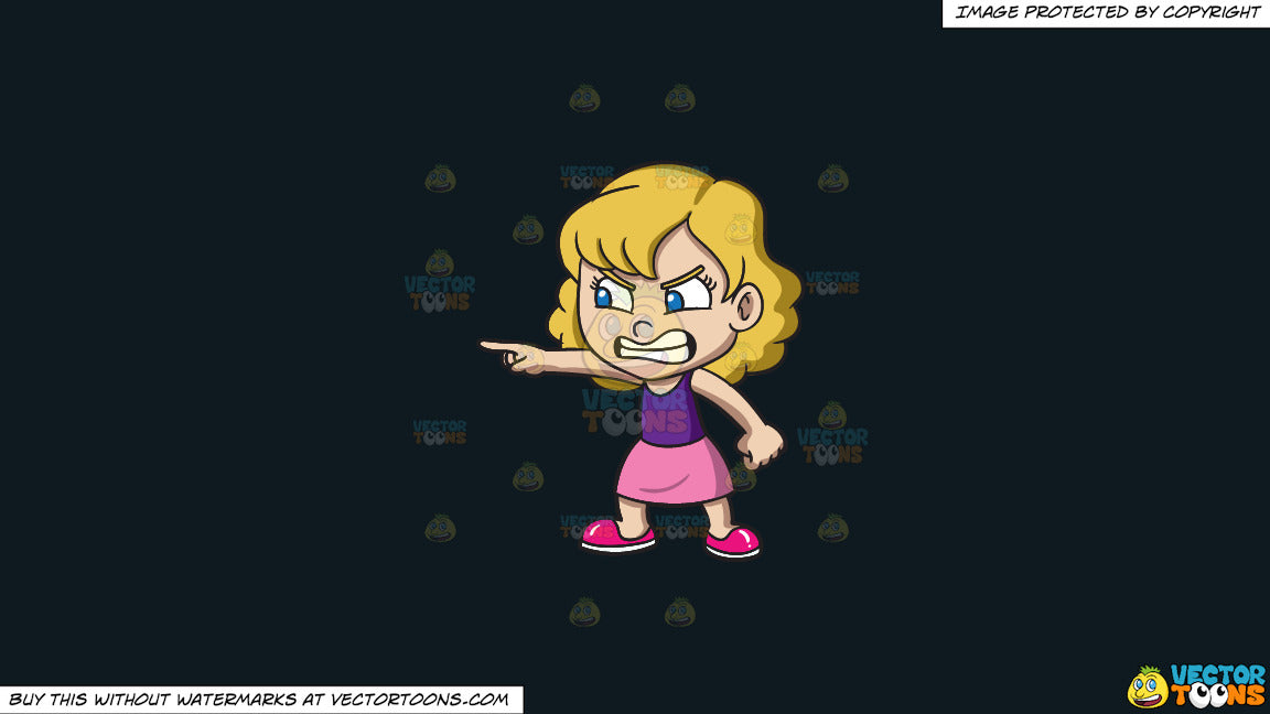 Clipart A Little Girl Getting Angry At Somebody On A Solid Off