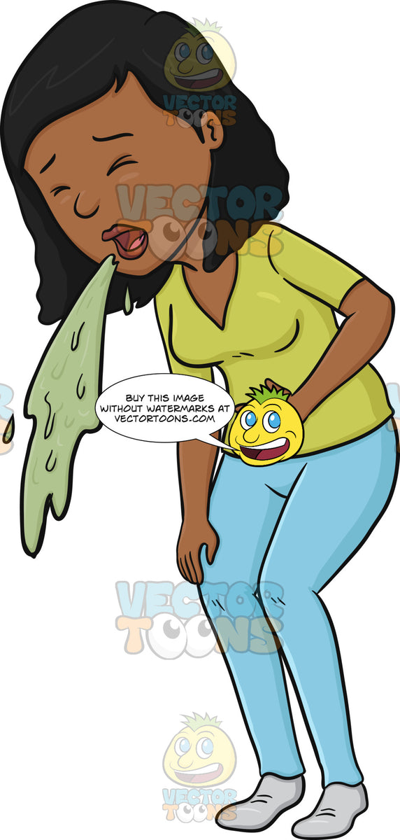 Drunk Woman Vomiting After Being Intoxicated Clipart Cartoons By