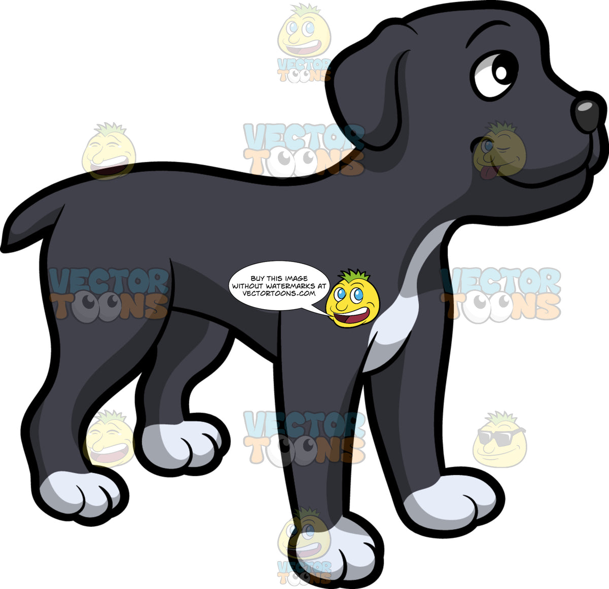 A Smiling Boxer Dog – Clipart Cartoons By VectorToons