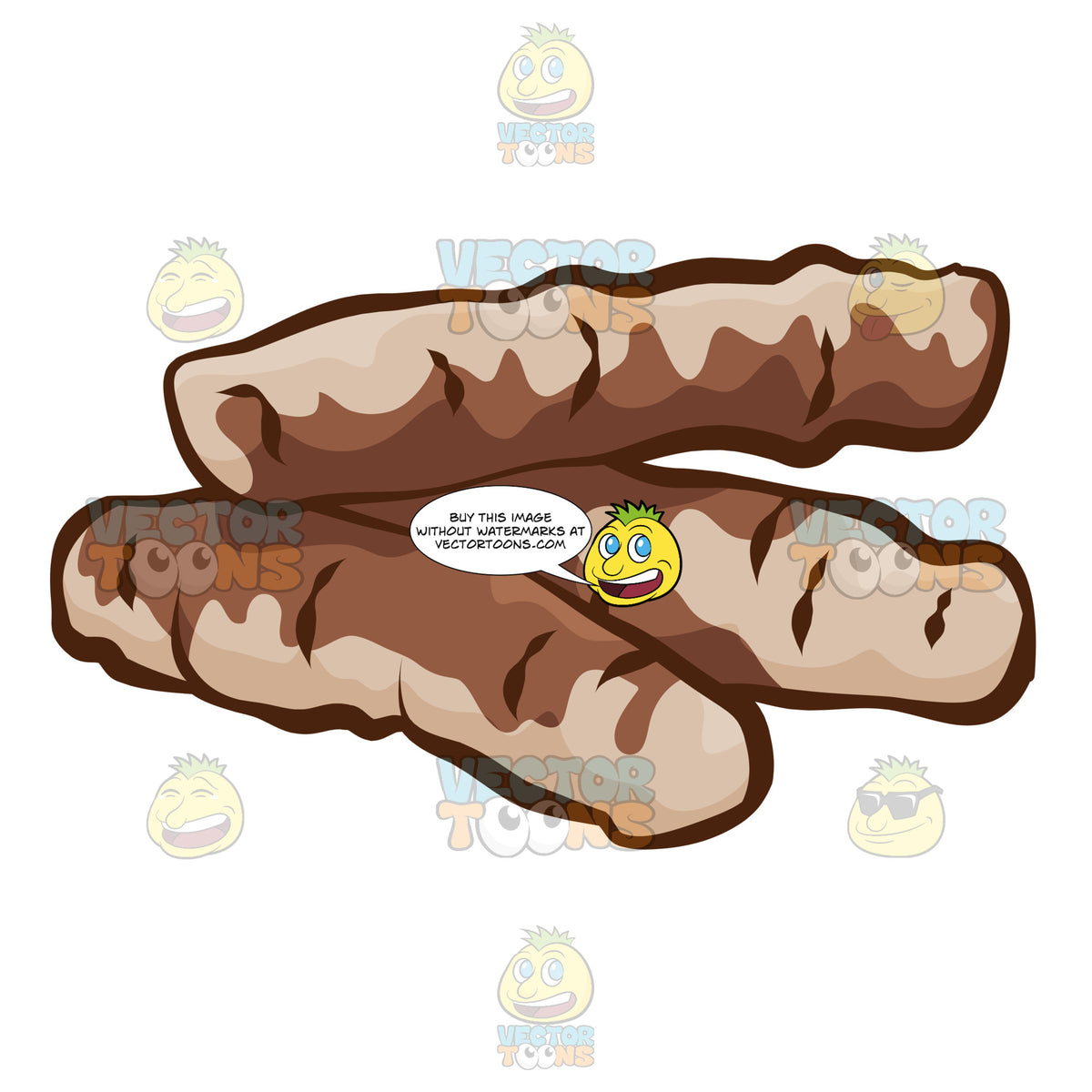 A Number Of Rolled Breadsticks – Clipart Cartoons By VectorToons