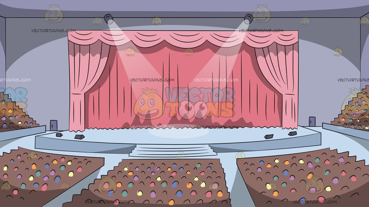 Stage Cartoon Theater / Cartoon theater stage with red curtains vector