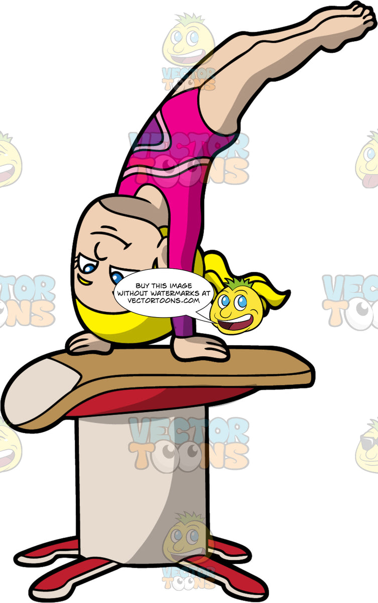 Gymnastics Vault Cartoon / Yes Stick With The Easy Level 4 Vault