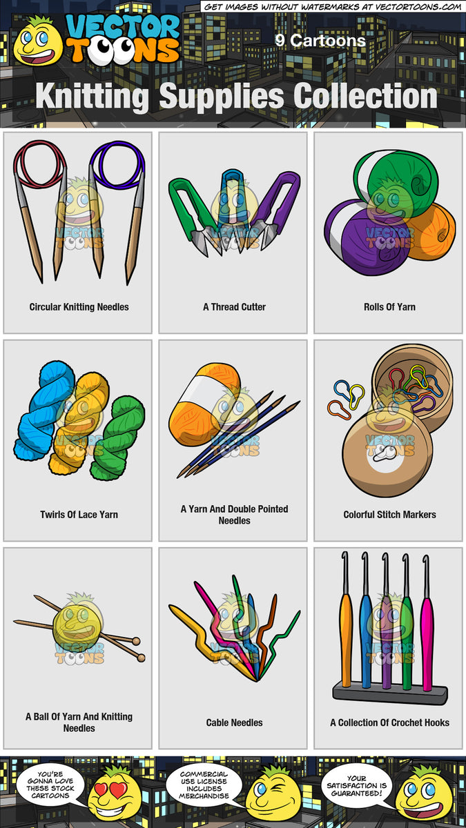 Knitting Supplies Collection – Clipart 