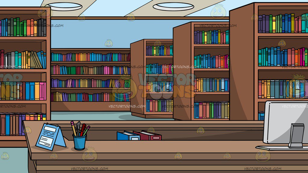 Cartoon Bookshelf Background - cartoon media