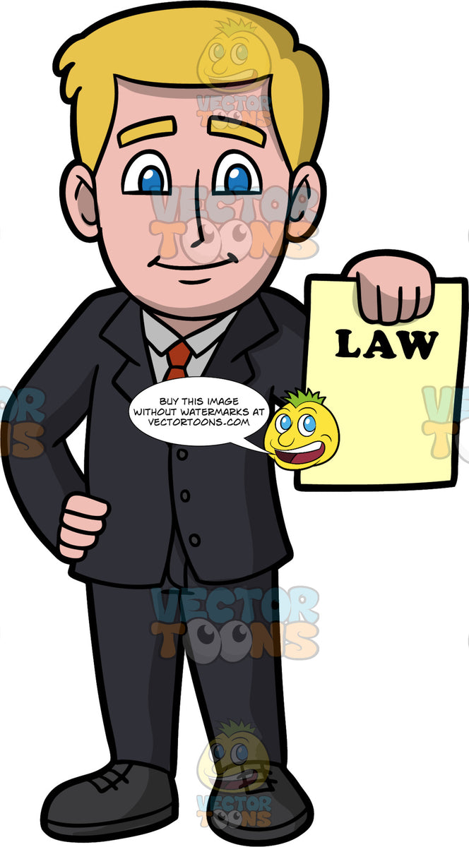 A Male Lawyer Holding A Legal Document – Clipart Cartoons By VectorToons