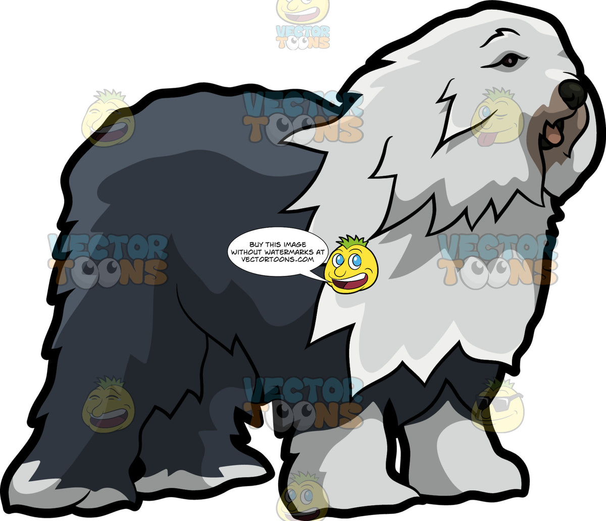 A Beautiful Old English Sheepdog – Clipart Cartoons By VectorToons