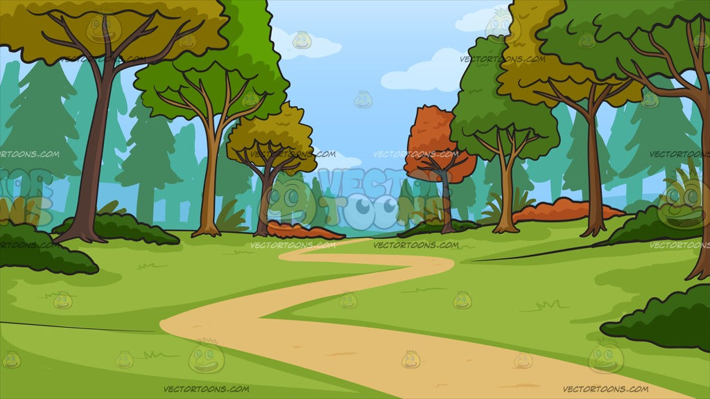 Path Leading To The Woods During Fall Background – Clipart Cartoons By