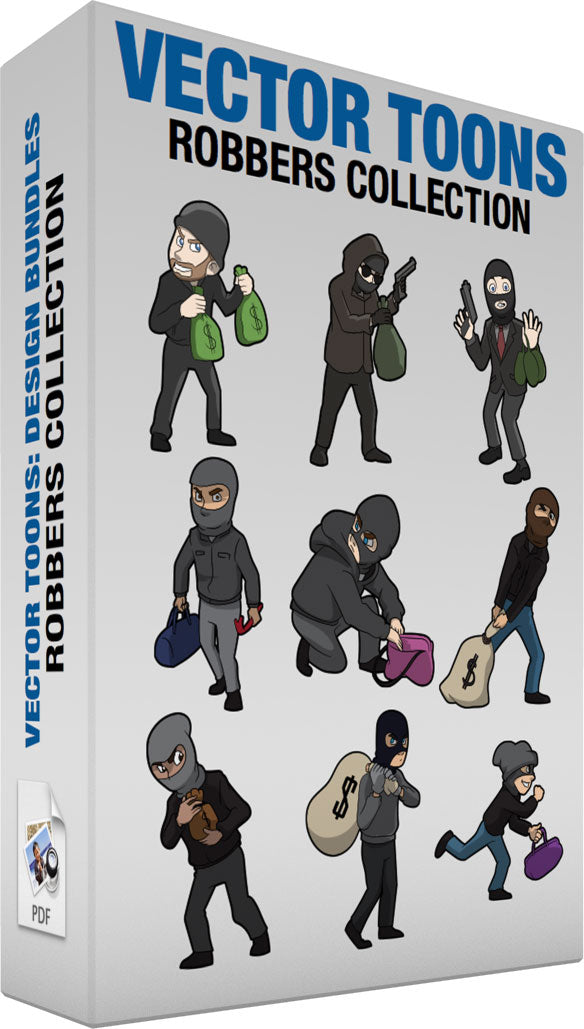 Robbers Collection – Clipart Cartoons By VectorToons