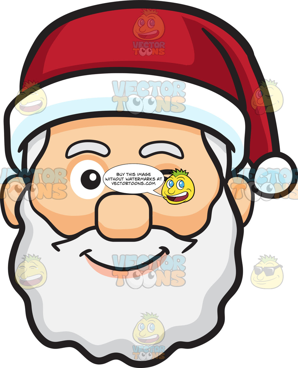 A Winking Face Of Santa Claus – Clipart Cartoons By VectorToons