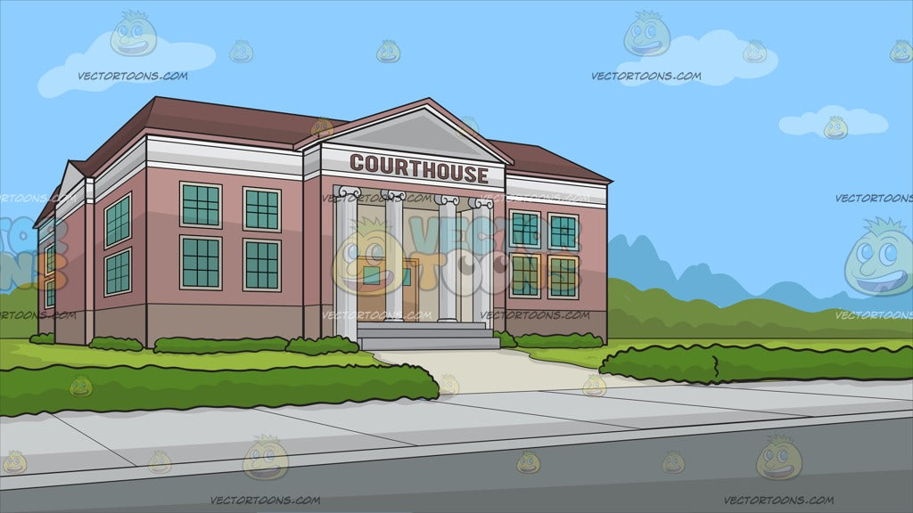 The Exterior Of A Courthouse Background – Clipart Cartoons By VectorToons