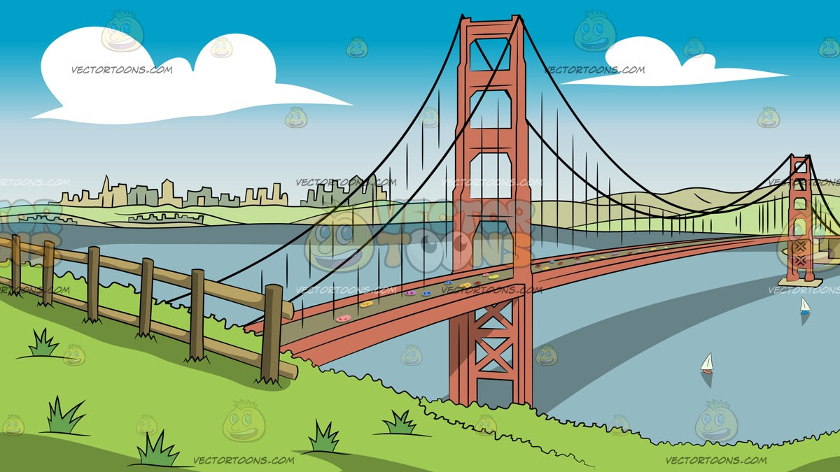 Golden Gate Bridge Cartoon - Download this free icon about golden gate