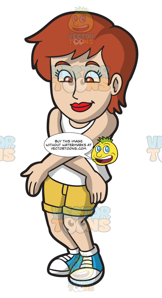 A Short Haired Woman Doing The Milly Rock Dance – Clipart Cartoons By