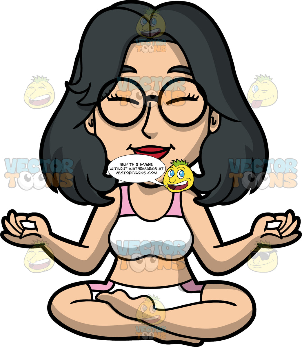 Lynn Sitting In Lotus Pose Meditating – Clipart Cartoons By VectorToons