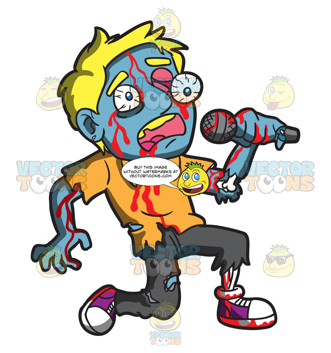 A Singing Zombie – Clipart Cartoons By VectorToons