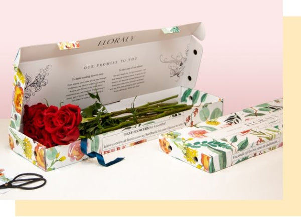 roses in floraly box