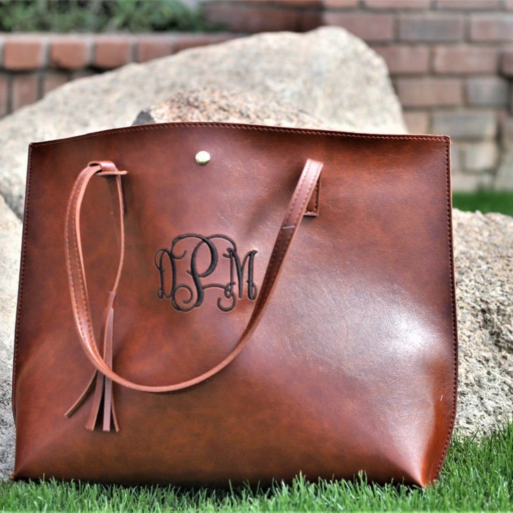 violet fox monogram tote