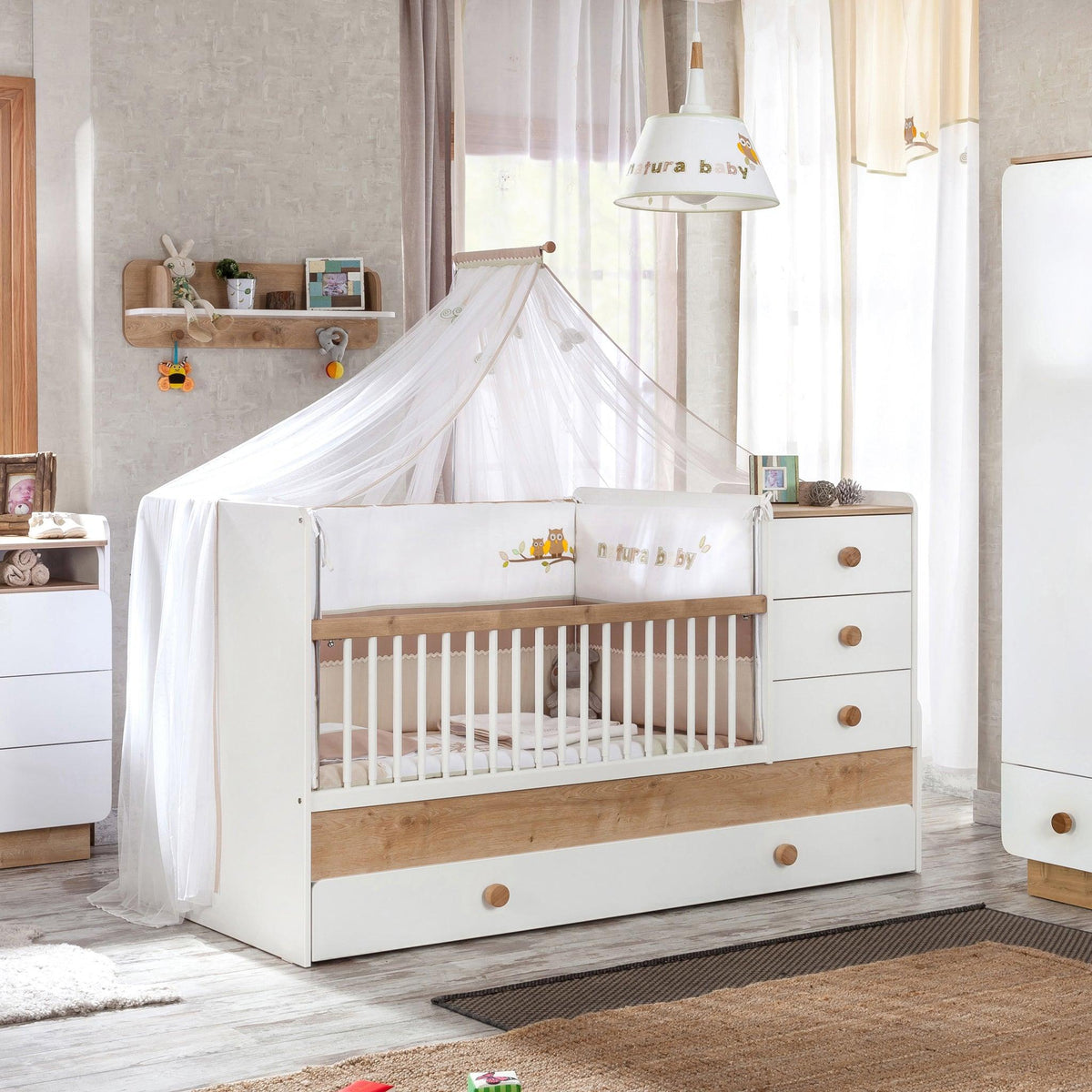 crib with pull out bed