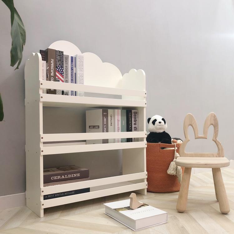 white bookshelf nursery