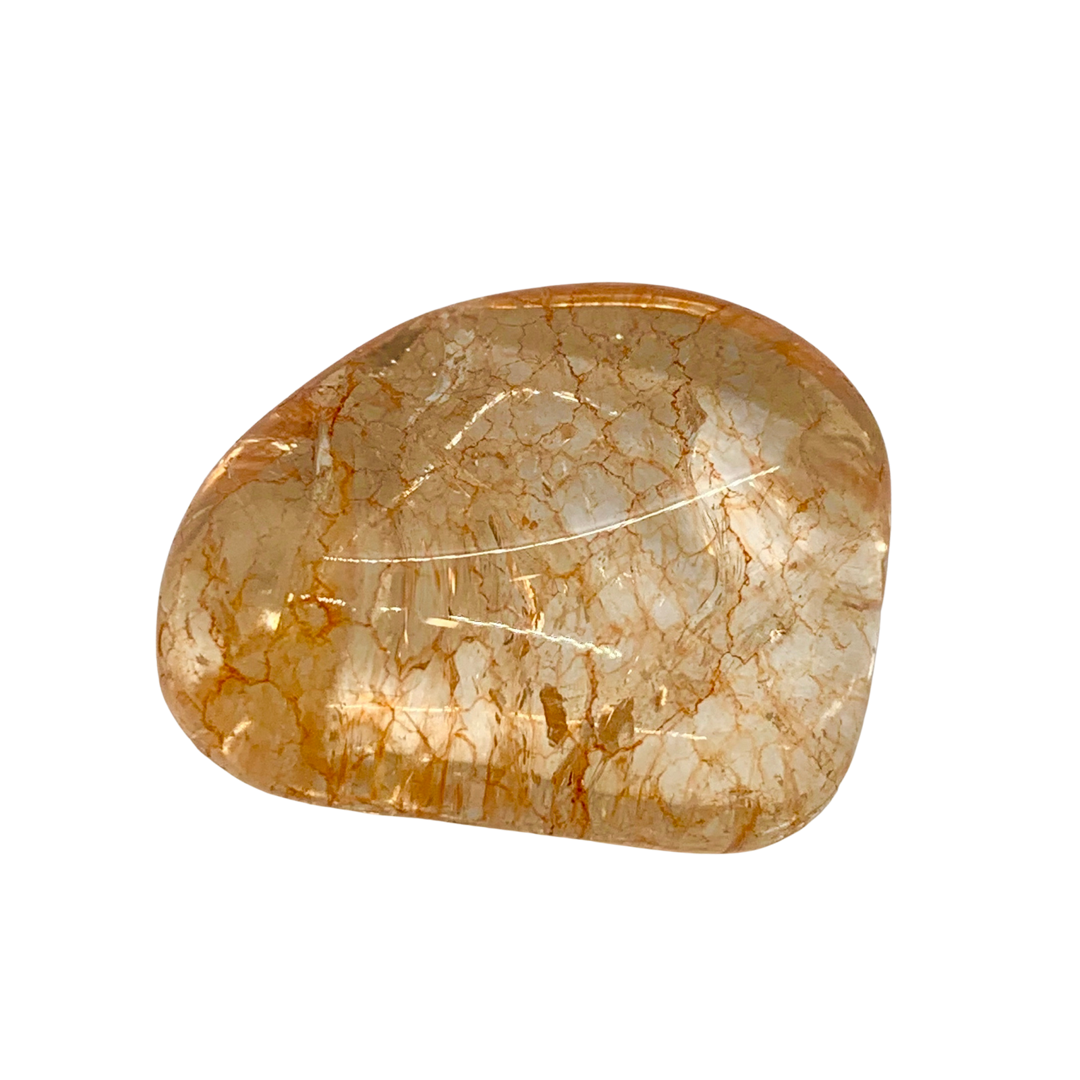 Orange Crackle Quartz Tumbled Stones #038