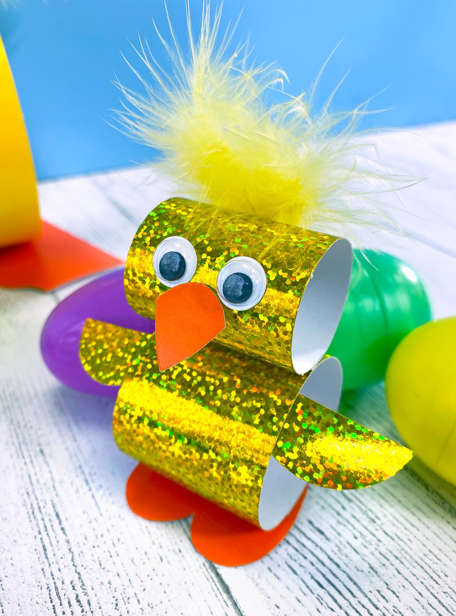 how to make Easter chicks from paper easy fun project for kids free template
