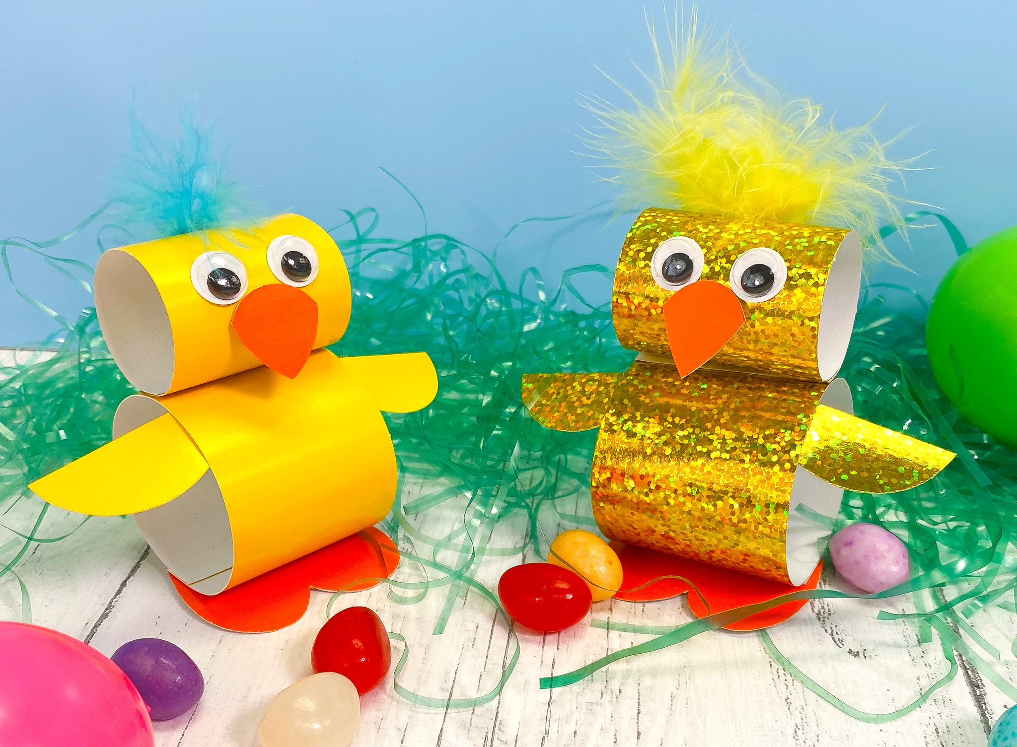 how to make Easter chicks from paper easy fun project for kids free template