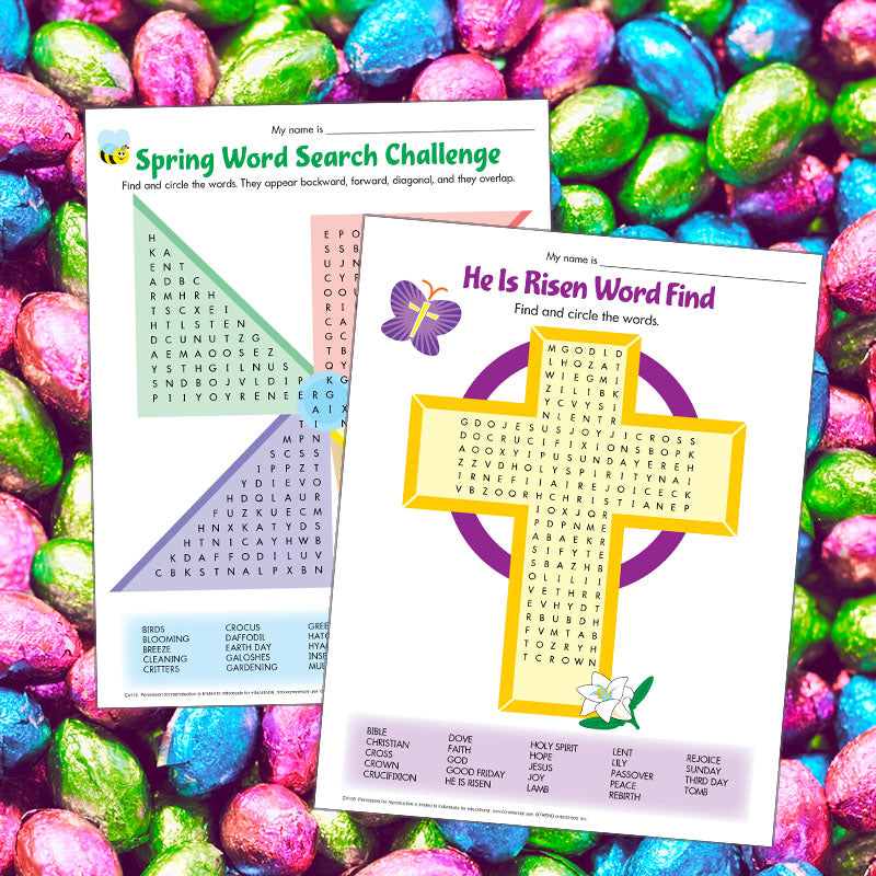 Free Easter and Spring printable worksheets
