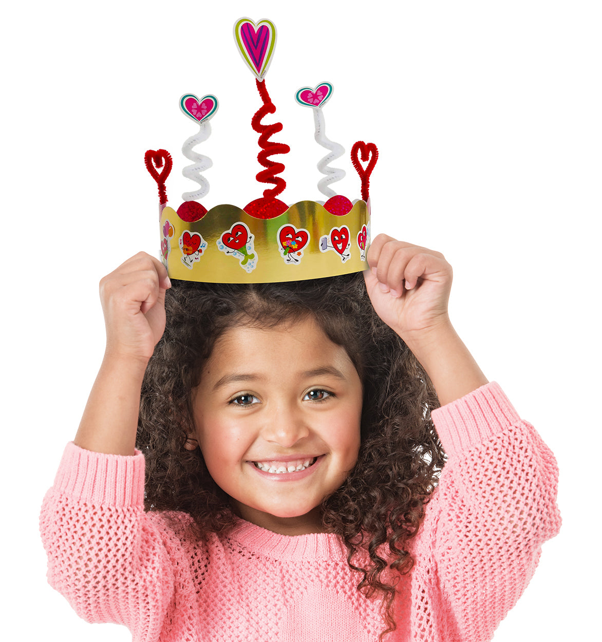 How to make a Valentine's Day paper crown easy kid project scratch 'n sniff stickers