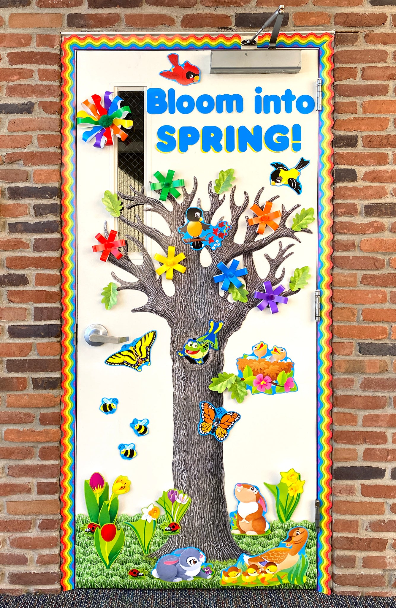 Spring door decoration for school