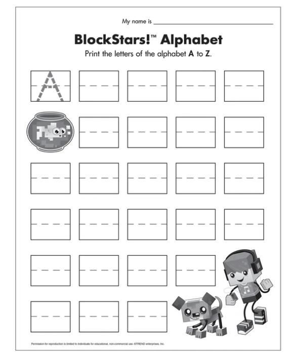 BlockStars!® Alphabet Free Printable