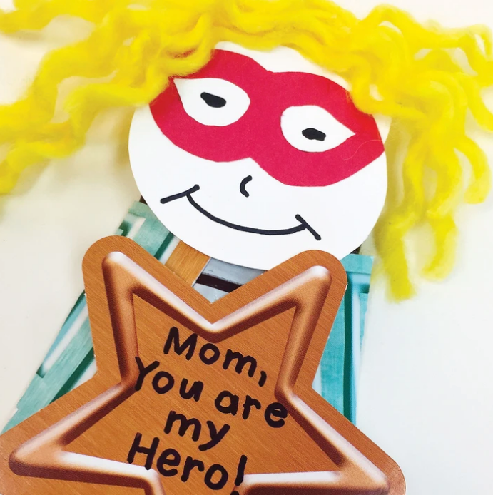 My Hero Candy Craft Mother's Day project ideas kids can make with candy bar super hero