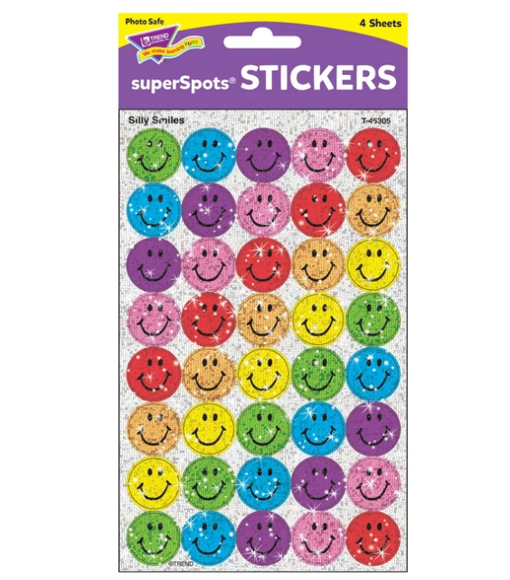 Silly Smiles superSpots® Stickers – Sparkle made in USA