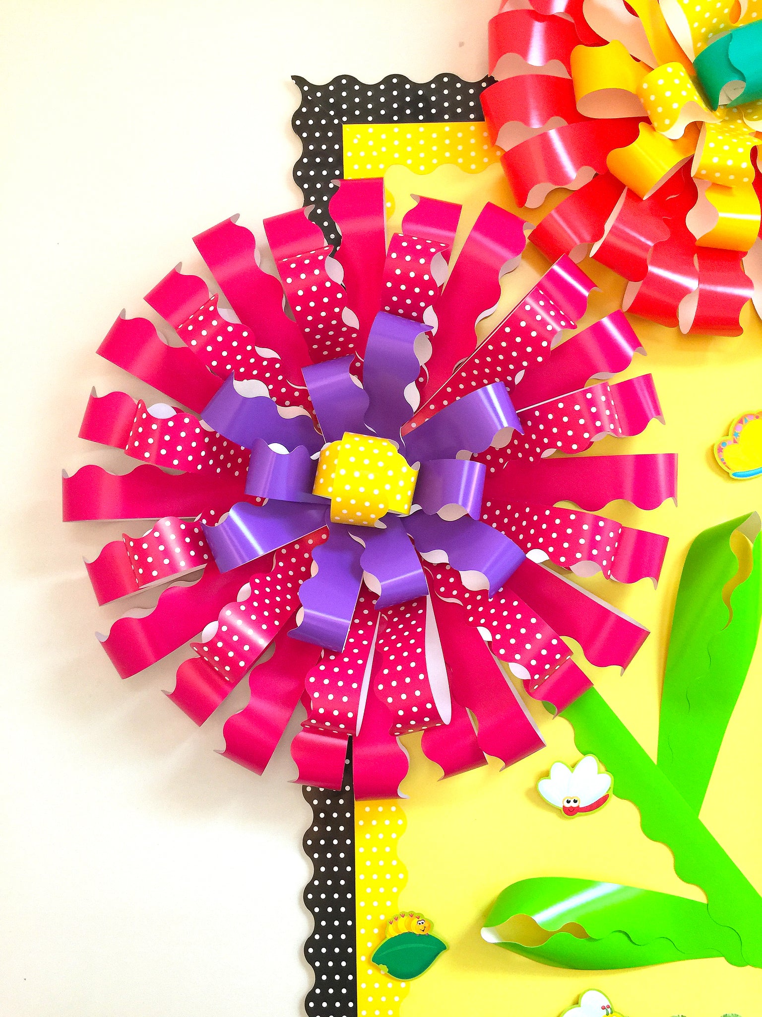 big paper flowers for spring bulletin board decorations
