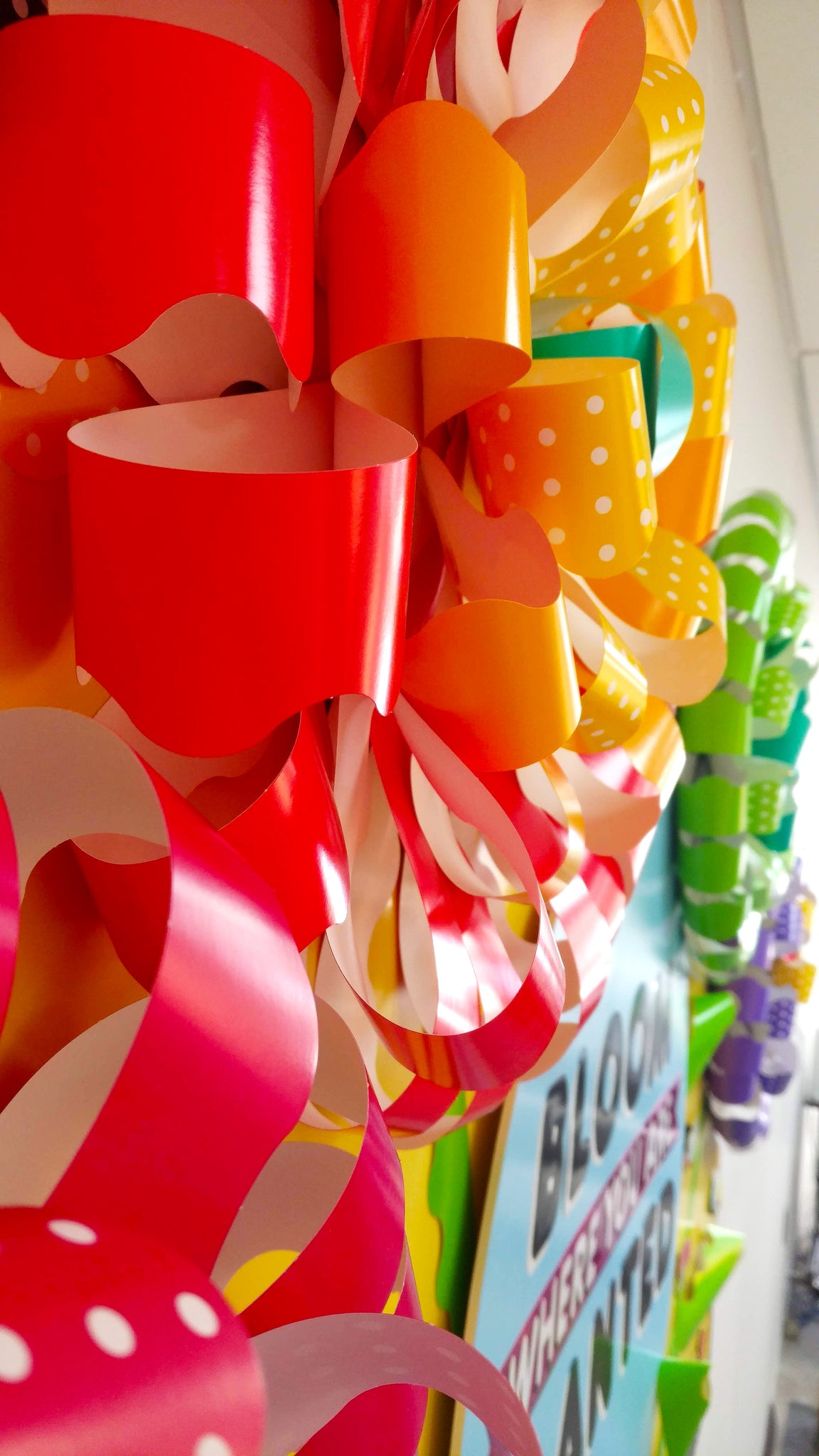 spring bulletin board inspiration ideas giant paper flowers