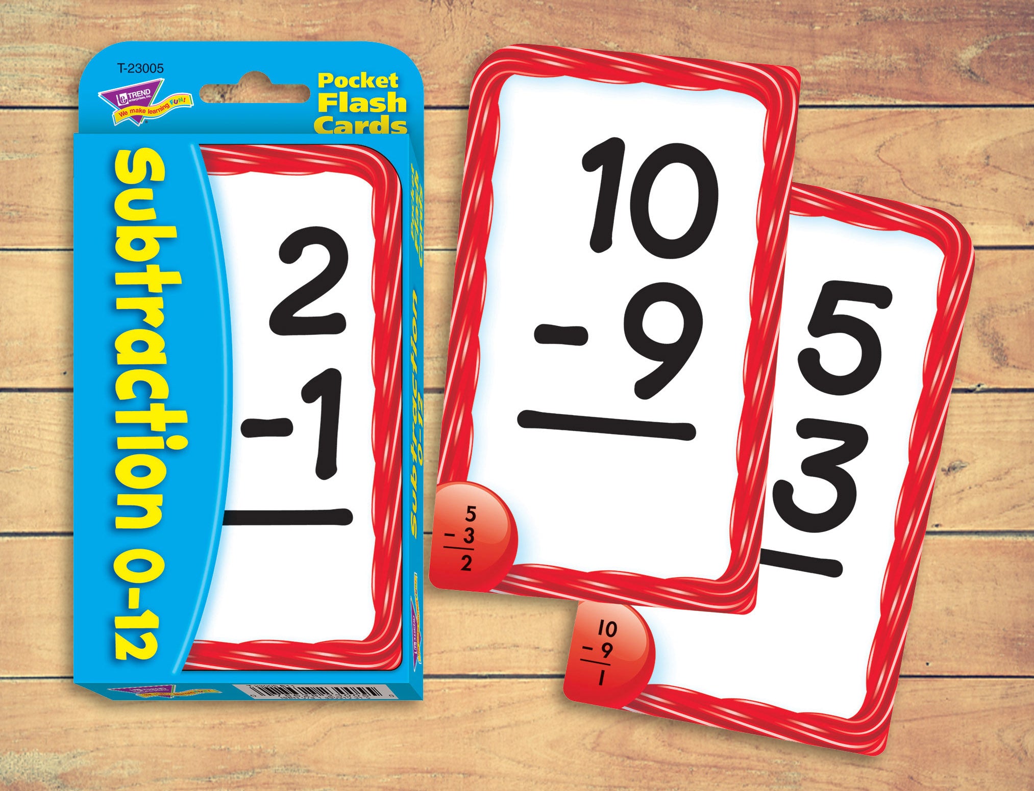 Subtraction flash cards for at home distance learning school teacher supplies made in USA