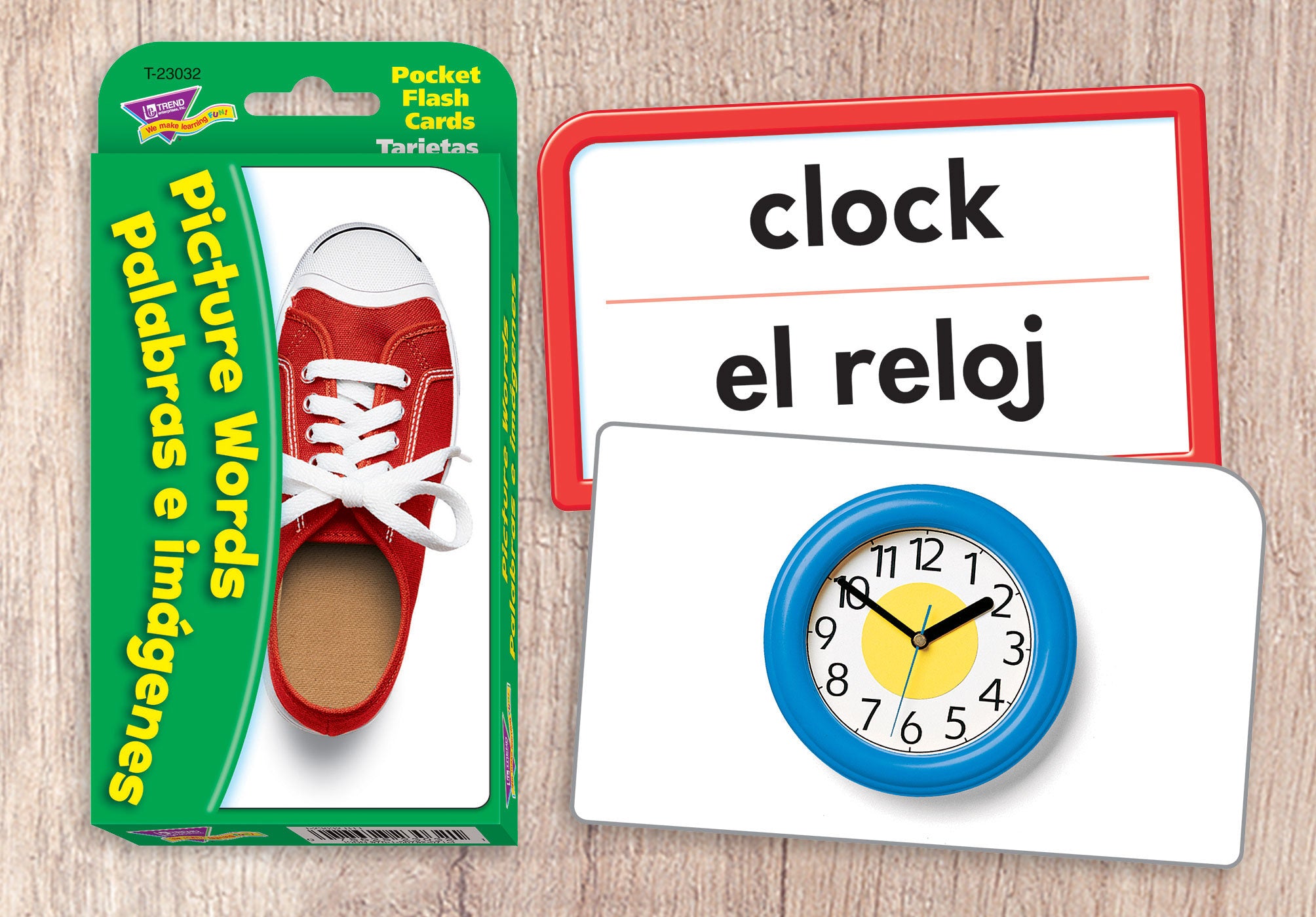 Picture Words/Palabras e imágenes (English/Spanish) Pocket Flash Cards made in USA