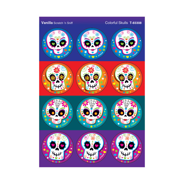 Day of the dead sugar skulls scratch 'n sniff stinky stickers
