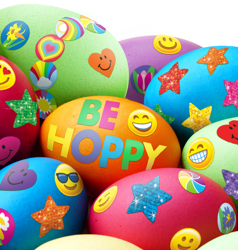 easy Easter egg decorating idea with stickers for kids