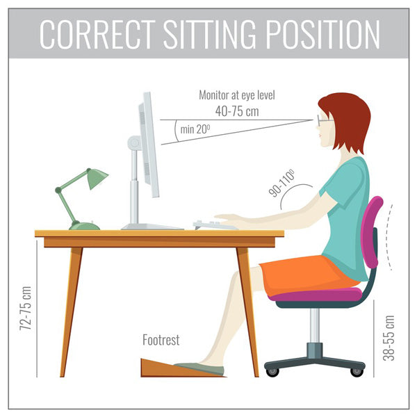 ergonomic setup correct sitting posture