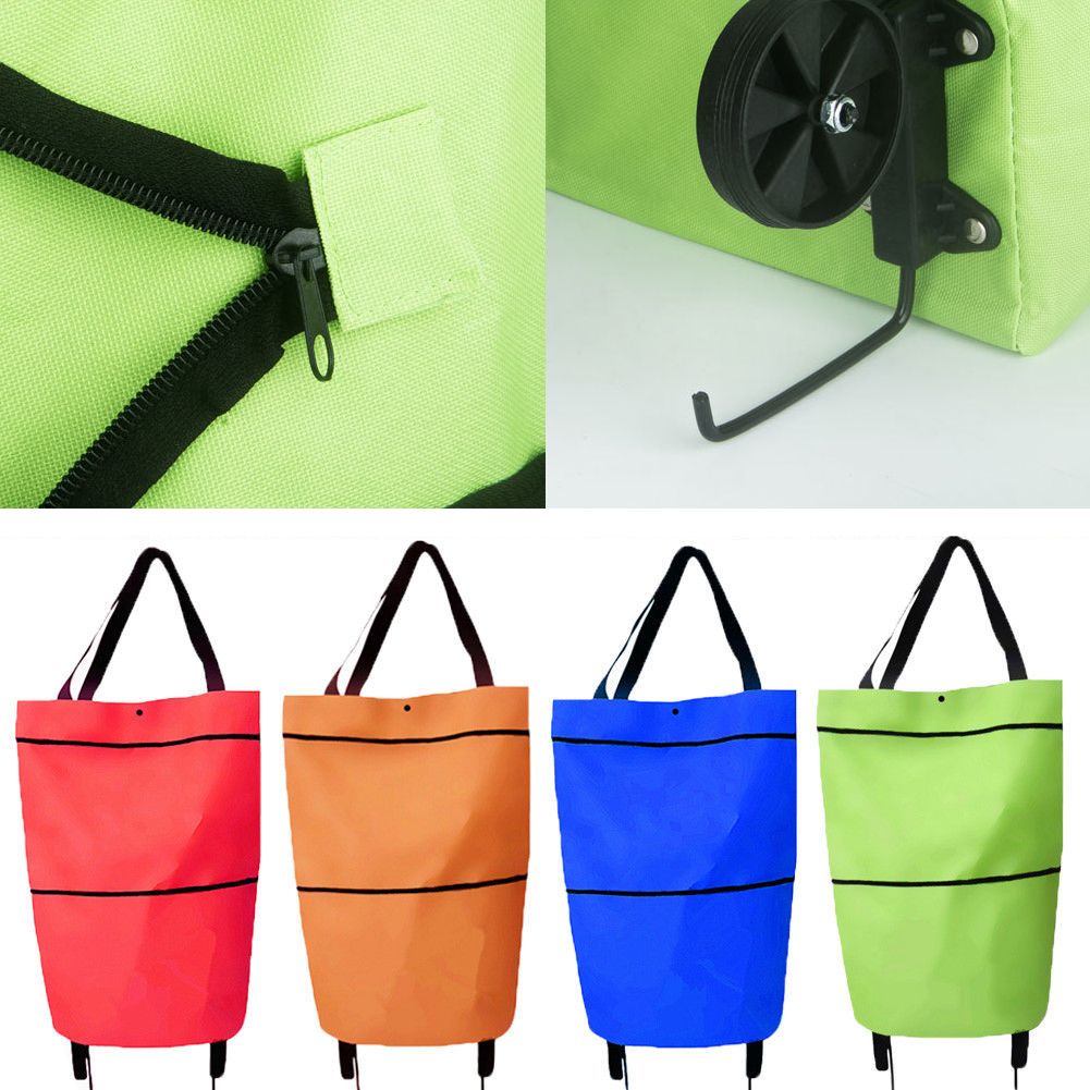 lightweight shopping tote bag on wheels